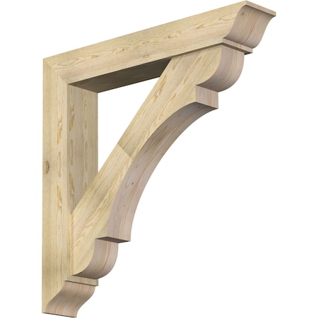 Ekena Millwork Olympic Traditional Rough Sawn Bracket w/ Offset Brace, Douglas Fir, 8"W x 46"D x 46"H BKT0806X46X46OLY01RDF